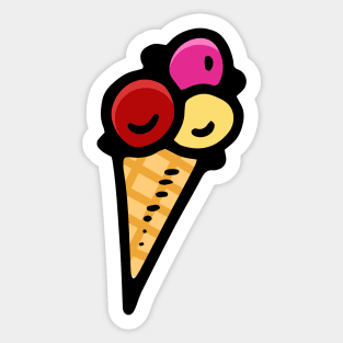 Big Ice Cream Doodle Art Sticker